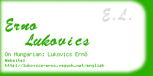 erno lukovics business card