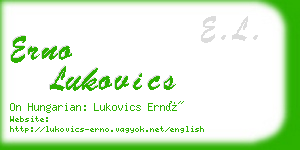 erno lukovics business card